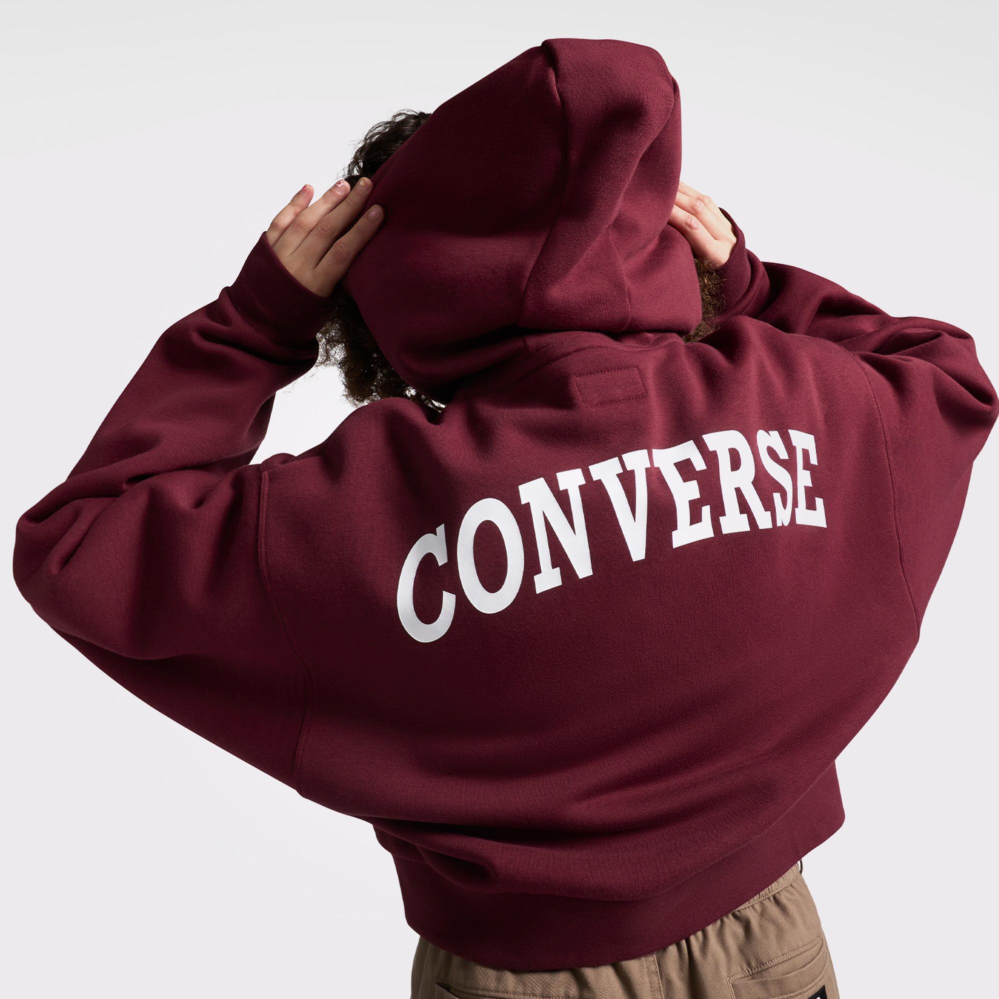 Converse Retro Full-Zip Kadın Bordo Hoodie