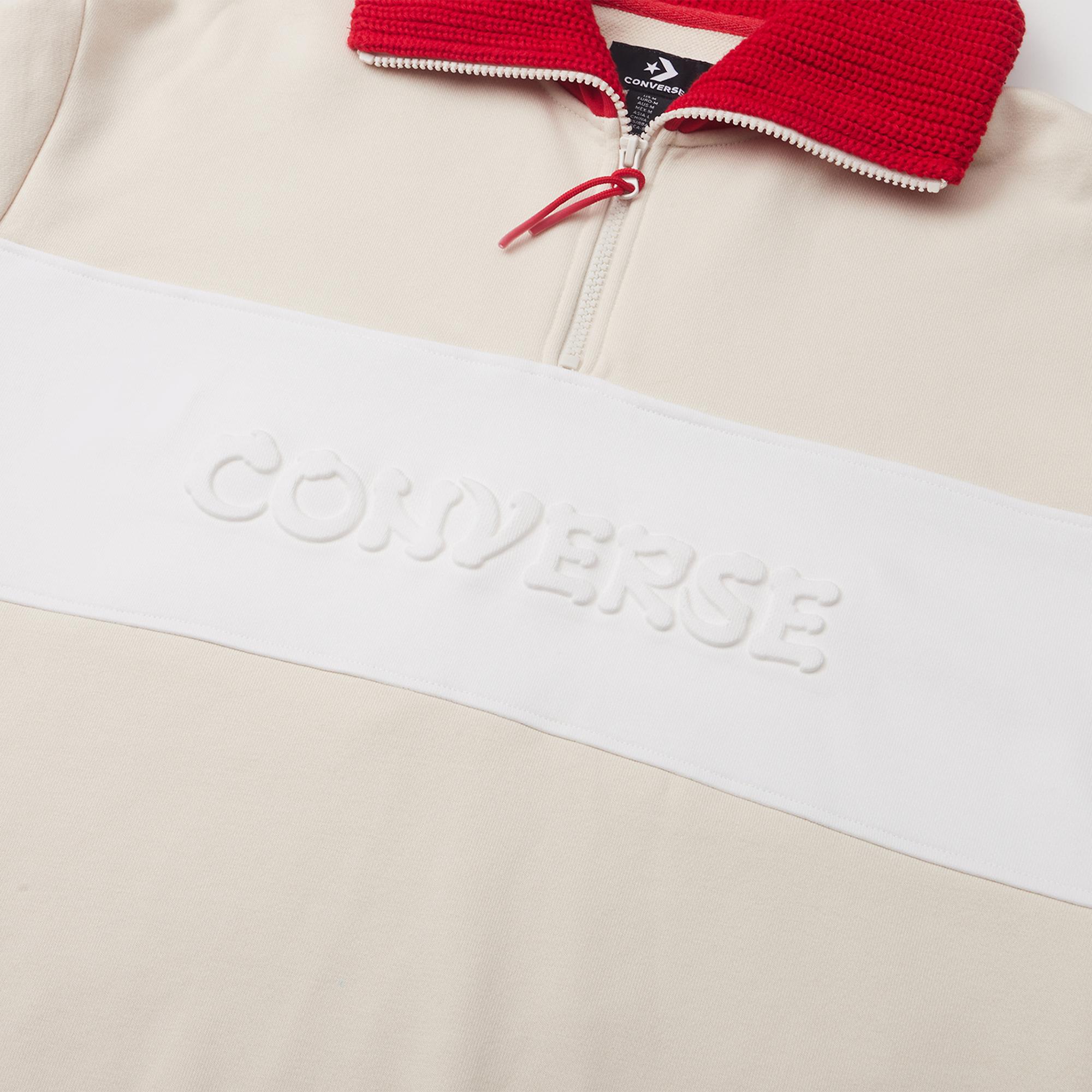 Converse Lunar New Year Half-Zip Crew Kadın Beyaz Sweatshirt