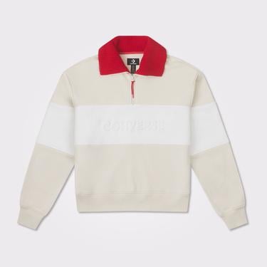  Converse Lunar New Year Half-Zip Crew Kadın Beyaz Sweatshirt