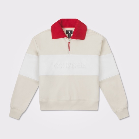  Converse Lunar New Year Half-Zip Crew Kadın Beyaz Sweatshirt