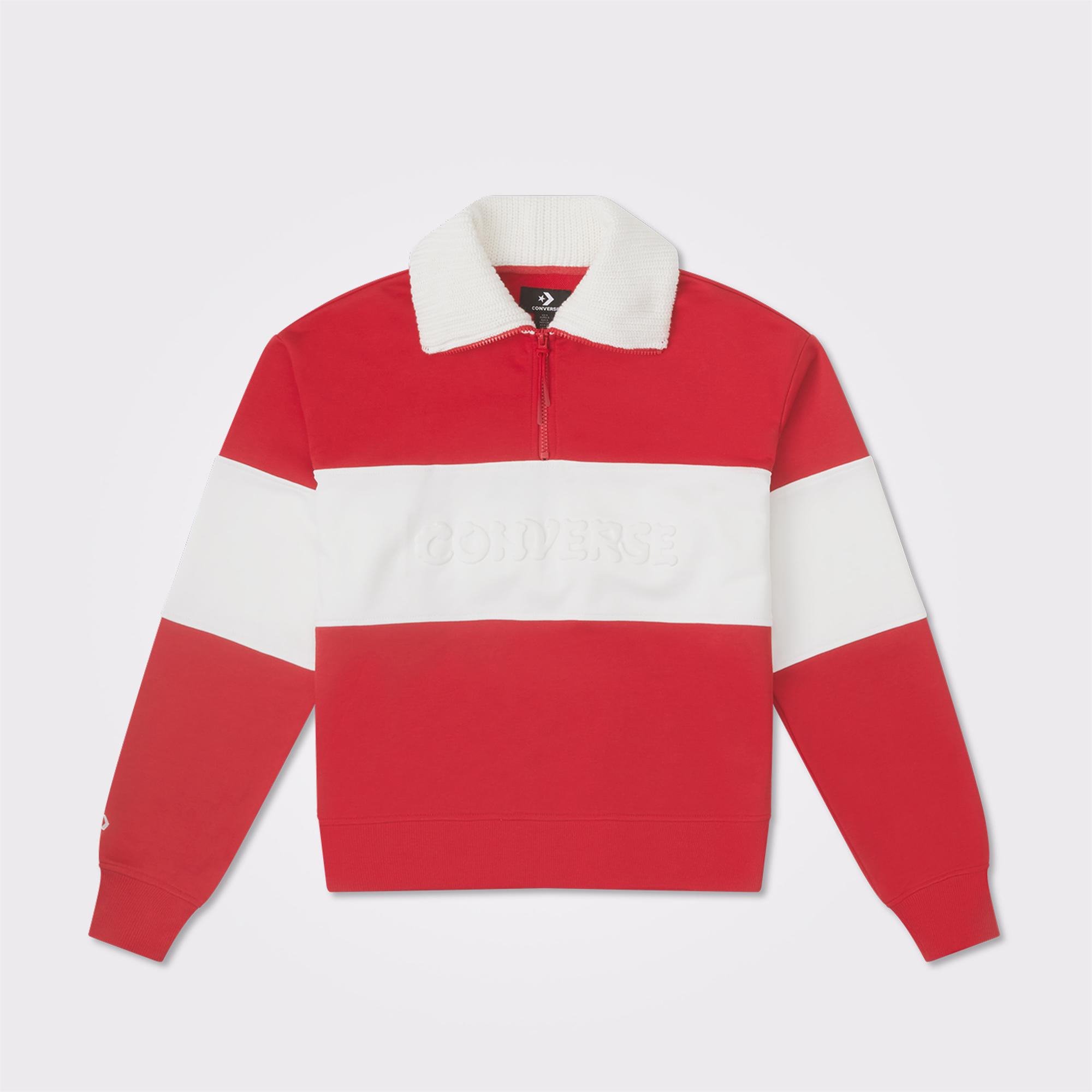 Converse Lunar New Year Half-Zip Crew Kadın Kırmızı Sweatshirt