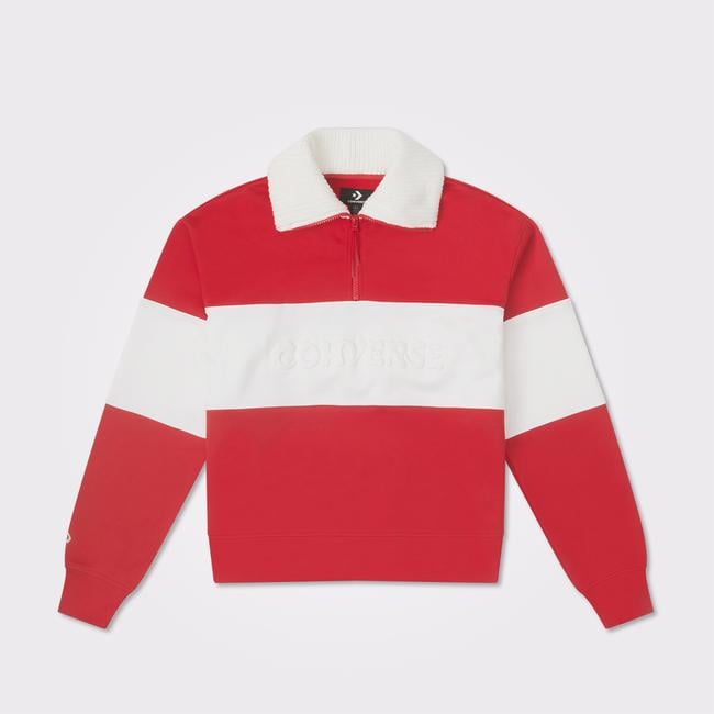  Converse Lunar New Year Half-Zip Crew Kadın Kırmızı Sweatshirt