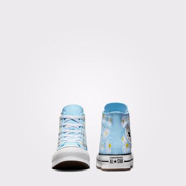  Converse Chuck Taylor All Star Lift Floral Çocuk Mavi Platform Sneaker