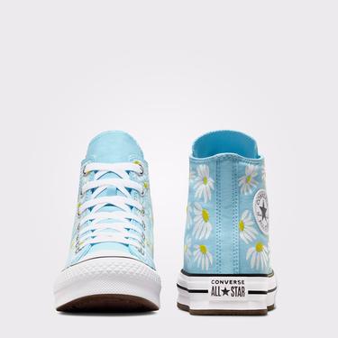  Converse Chuck Taylor All Star Lift Platform Floral Çocuk Mavi Sneaker