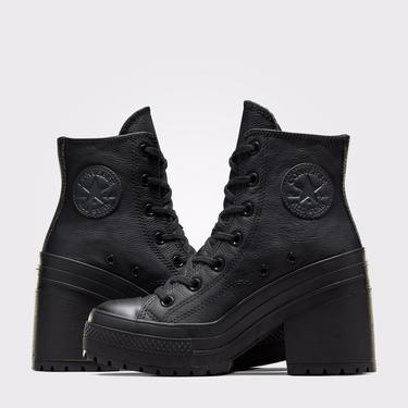  Converse Chuck 70 De Luxe Unisex Siyah Deri Platform Sneaker