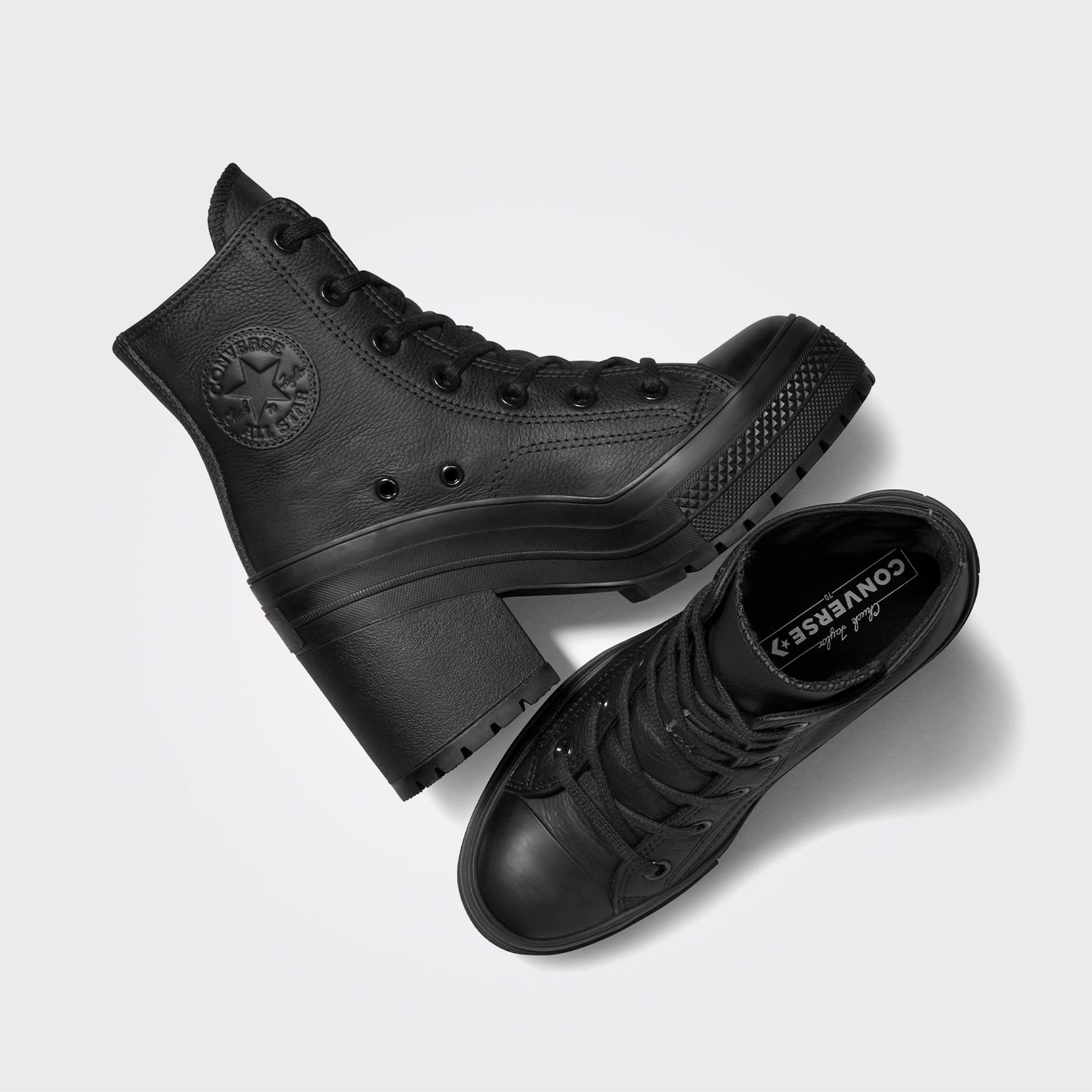 Converse Chuck 70 De Luxe Unisex Siyah Deri Platform Sneaker