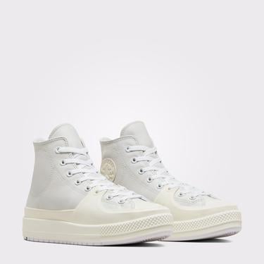  Converse Chuck Taylor All Star Construct Unisex Beyaz Deri Sneaker
