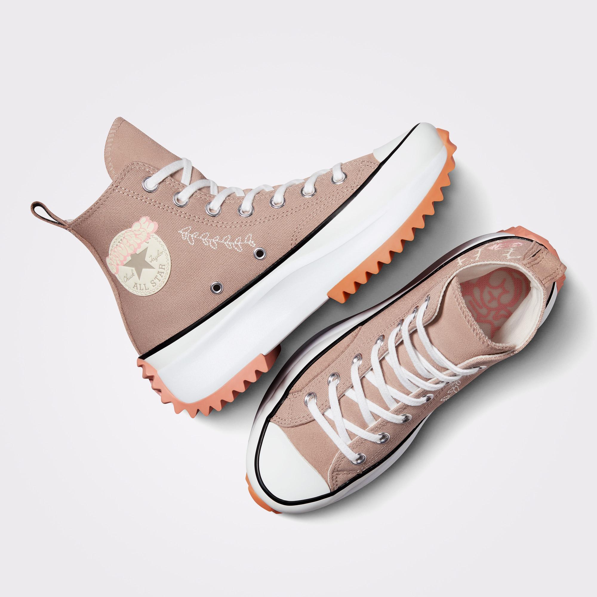 Converse Run Star Hike Scribble Unisex Bej Platform Sneaker