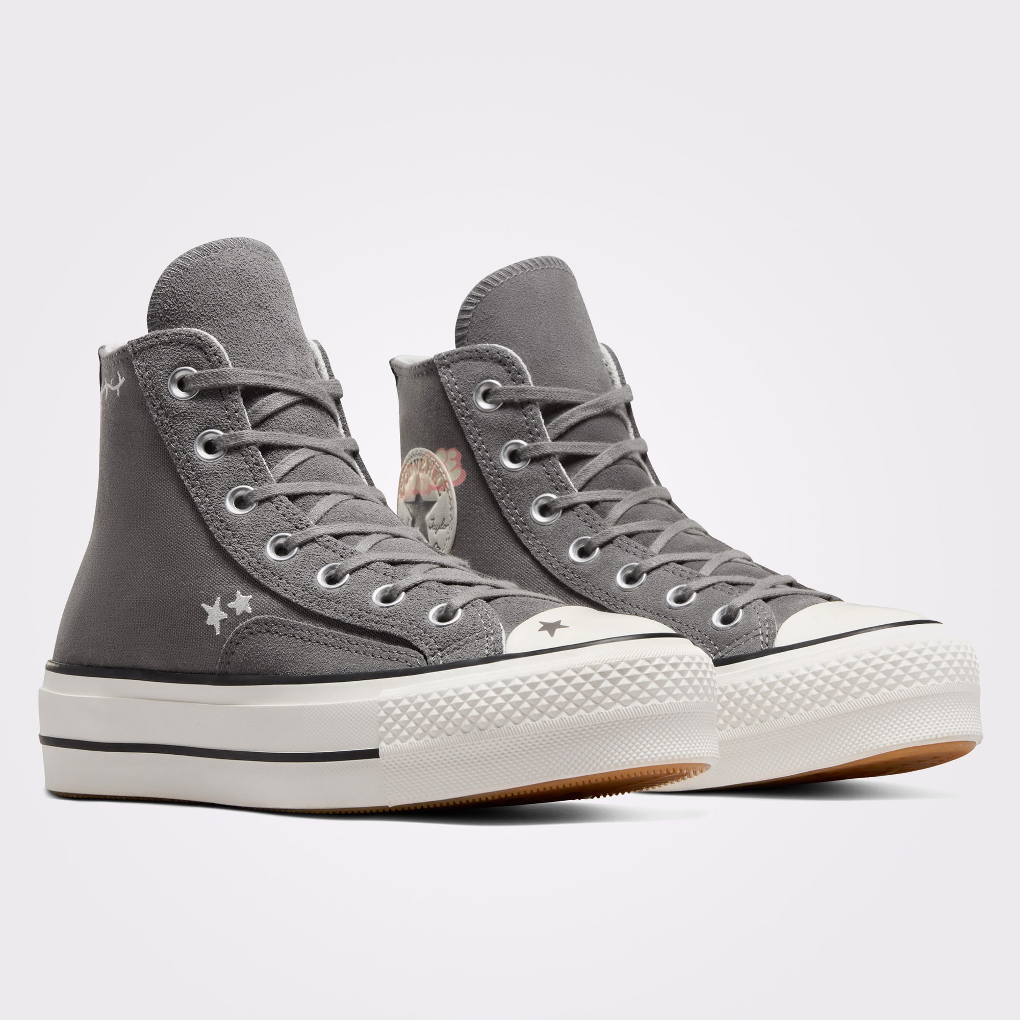 Converse Converse Mavi Chuck Taylor All Star Lift Scribble Kadın Gri Sneaker | FashFed Mavi - 4. görsel