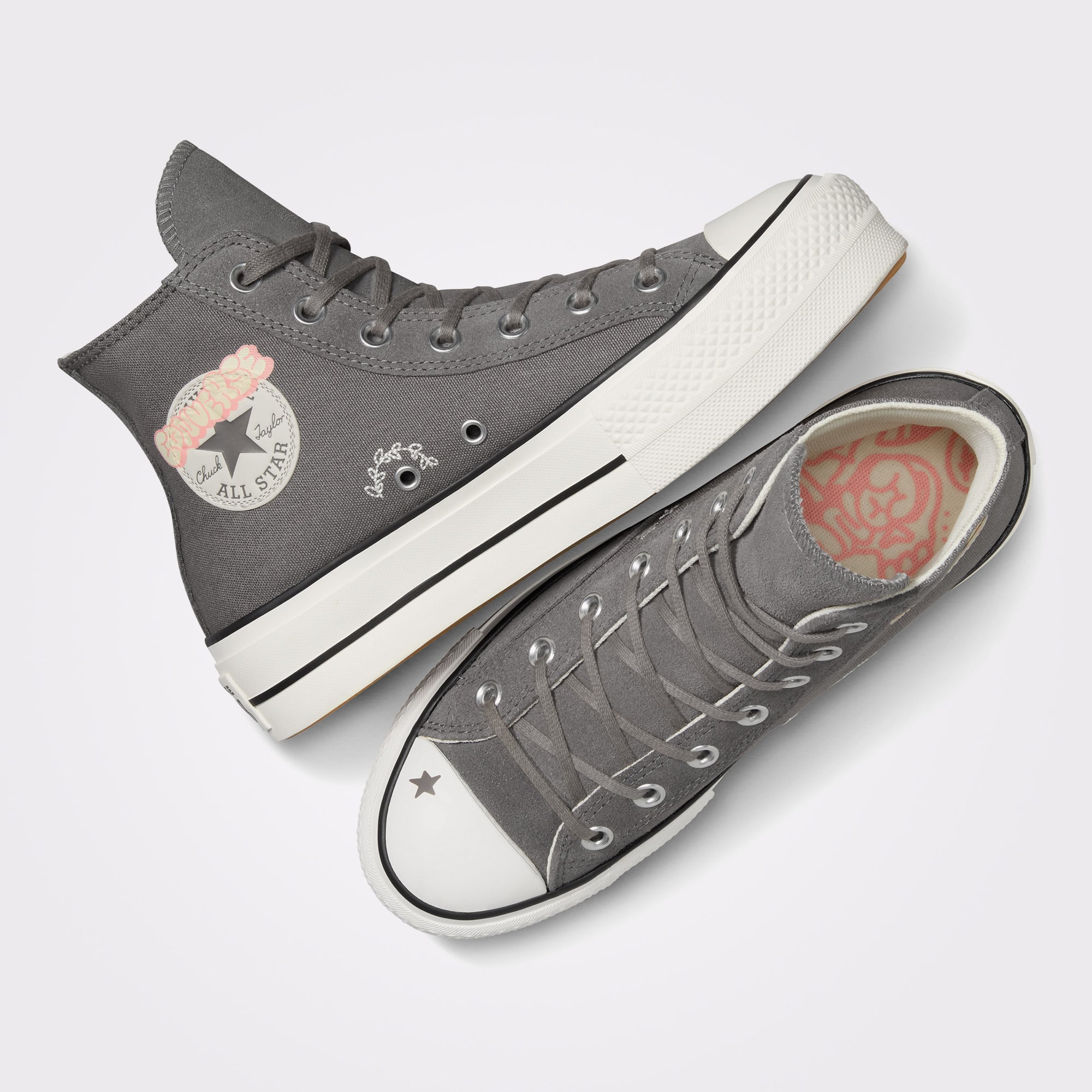 Converse Converse Mavi Chuck Taylor All Star Lift Scribble Kadın Gri Sneaker | FashFed Mavi - 6. görsel