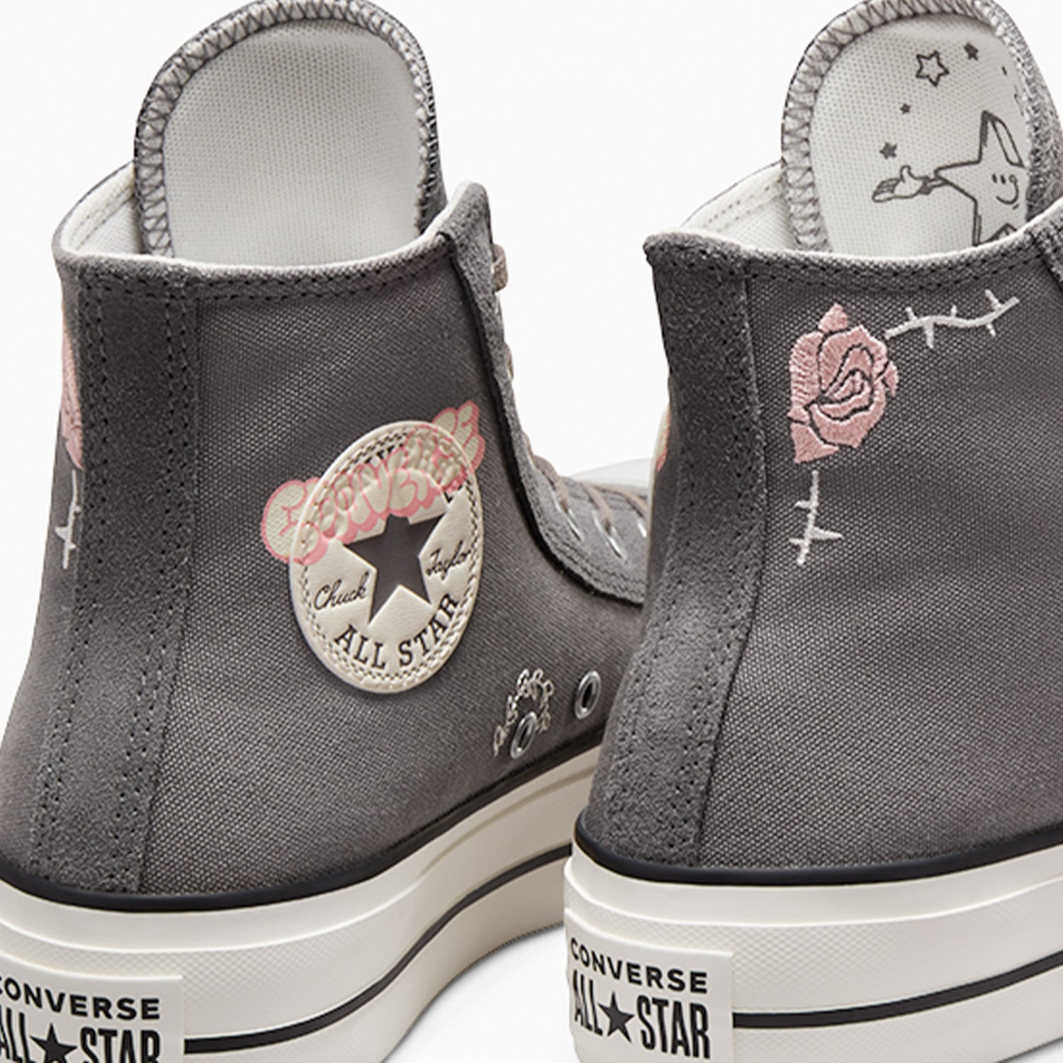 Converse Converse Mavi Chuck Taylor All Star Lift Scribble Kadın Gri Sneaker | FashFed Mavi - 3. görsel