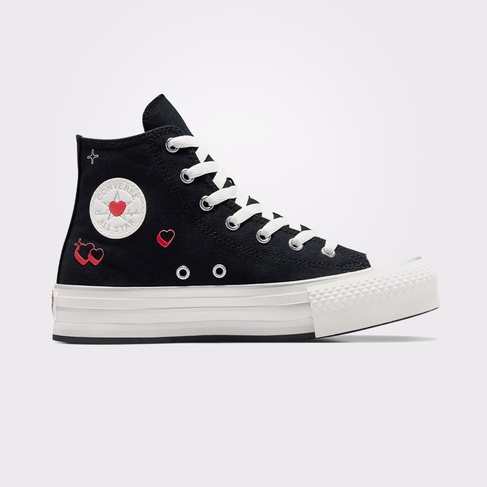  Converse Chuck Taylor All Star EVA Lift Platform Y2K Heart  Çocuk Siyah Sneaker