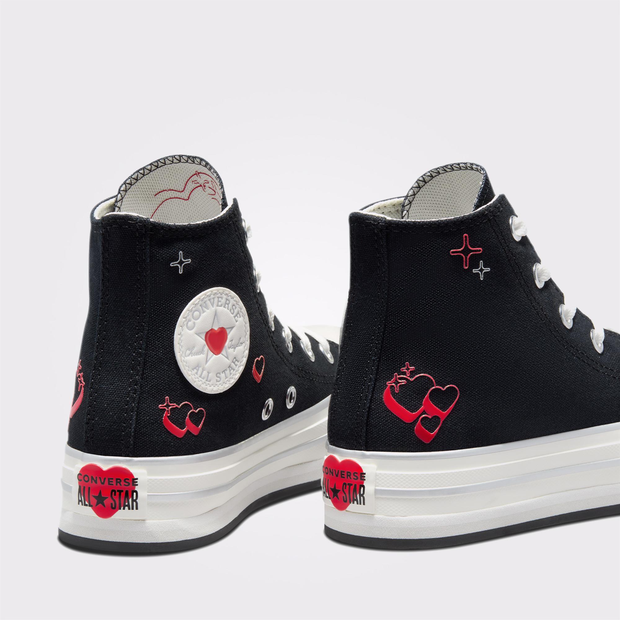 Converse Chuck Taylor All Star EVA Lift Platform Y2K Heart  Çocuk Siyah Sneaker