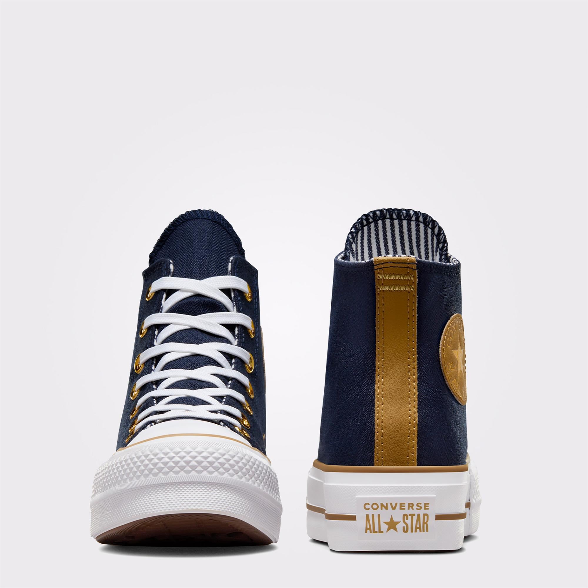 Converse Chuck Taylor All Star Lift Herringbone Stripe Kadın Lacivert Platform Sneaker