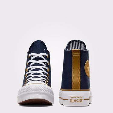 Converse Chuck Taylor All Star Lift Herringbone Stripe Kadın Lacivert Platform Sneaker