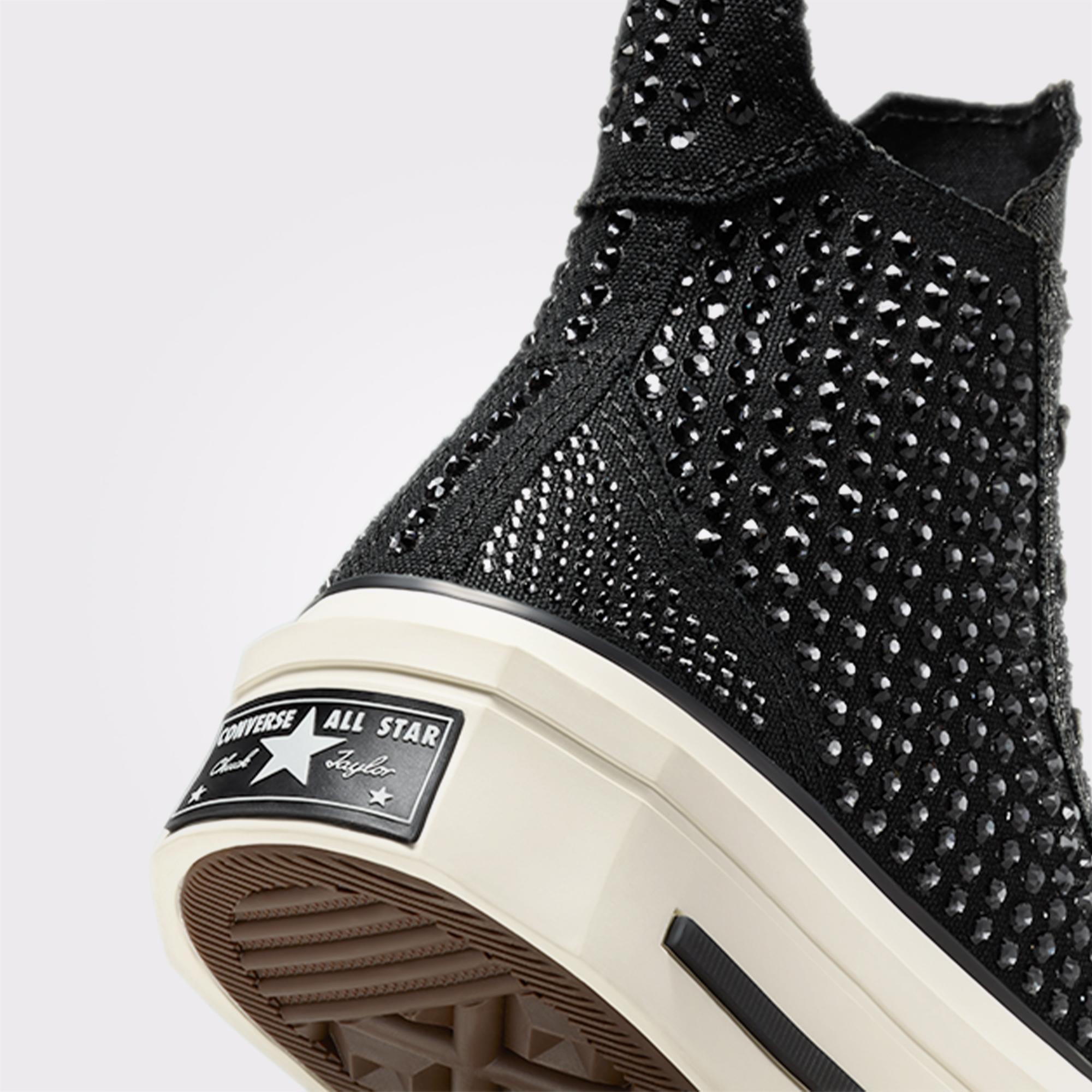 Converse Swarovski X Chuck 70 De Luxe Squared Unisex Siyah Platform Sneaker