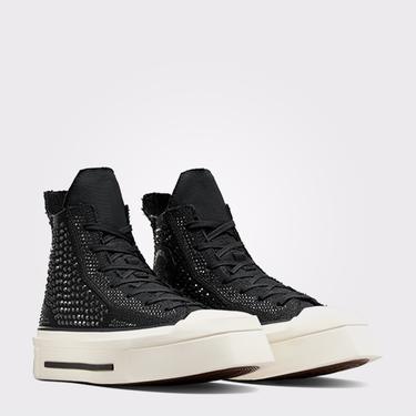  Converse Swarovski X Chuck 70 De Luxe Squared Unisex Siyah Platform Sneaker