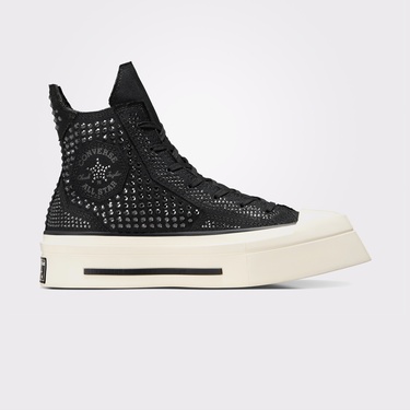  Converse Swarovski X Chuck 70 De Luxe Squared Unisex Siyah Platform Sneaker