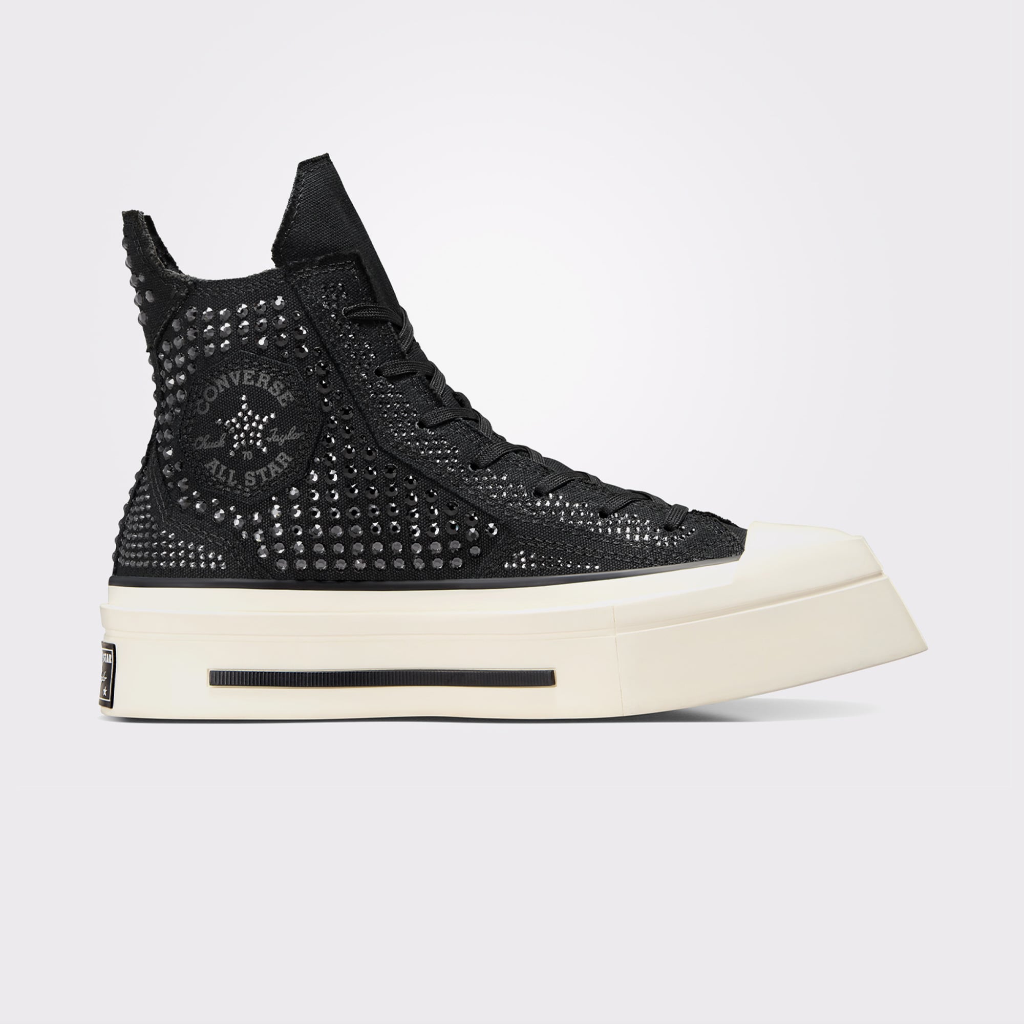  Converse Swarovski X Chuck 70 De Luxe Squared Unisex Siyah Platform Sneaker