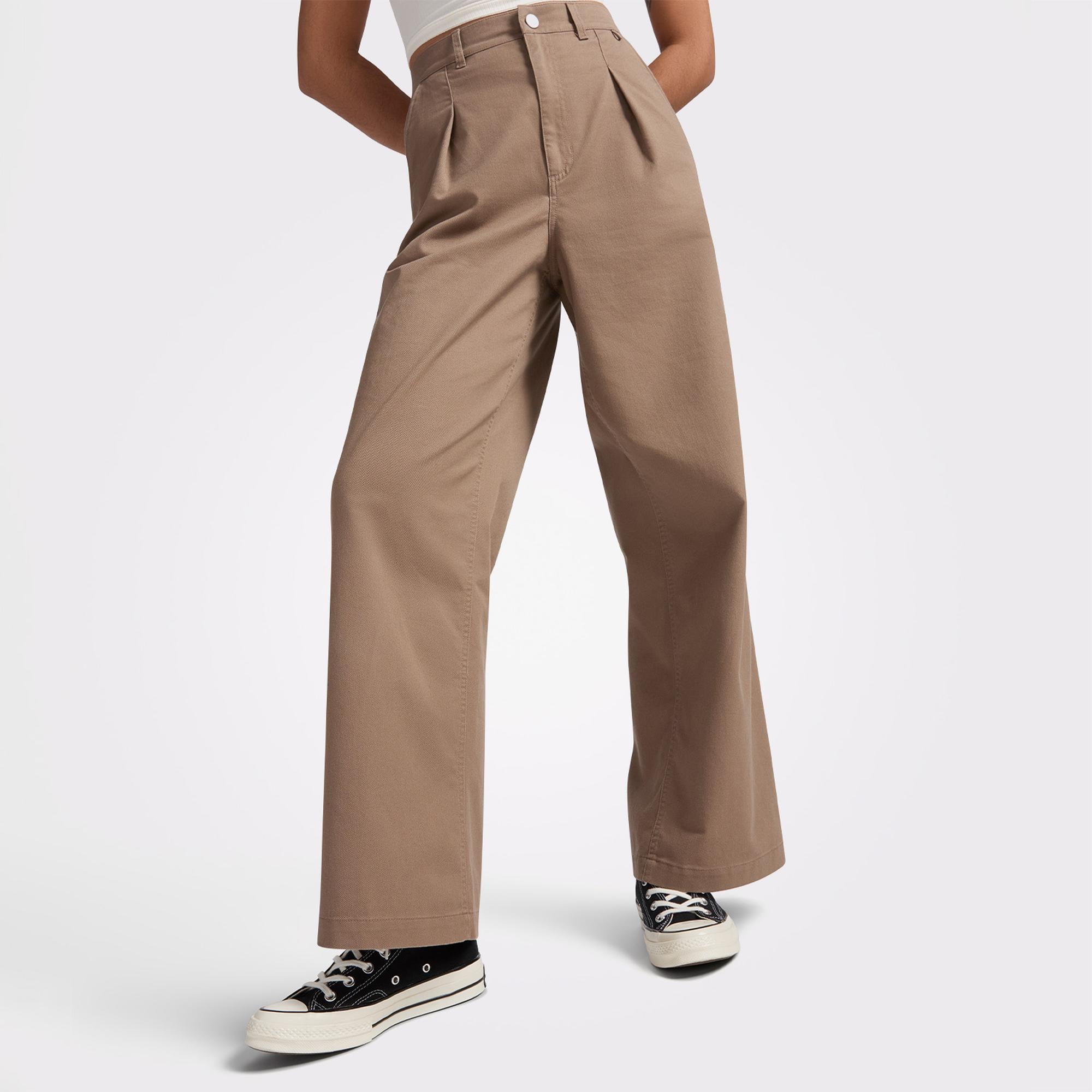 Converse Relaxed Wide Leg Kadın Bej Pantolon
