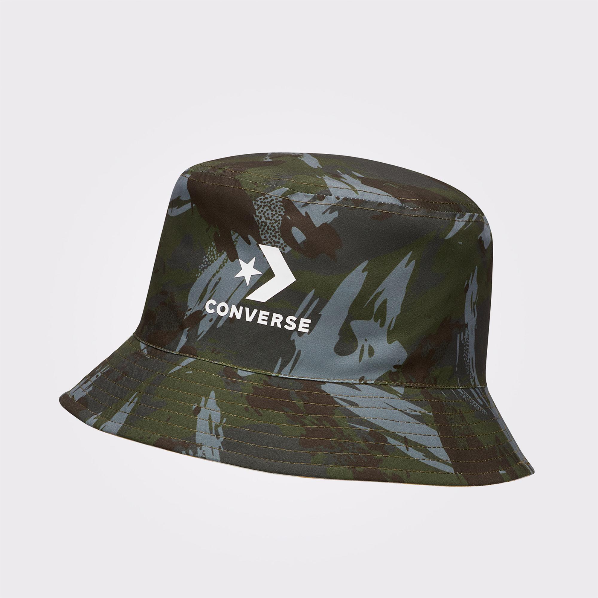 Converse Desenli Unisex Kahverengi Çift Taraflı Şapka