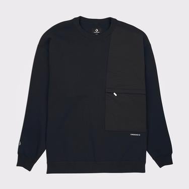  Converse Long Sleeve Crew Erkek Siyah Sweatshirt
