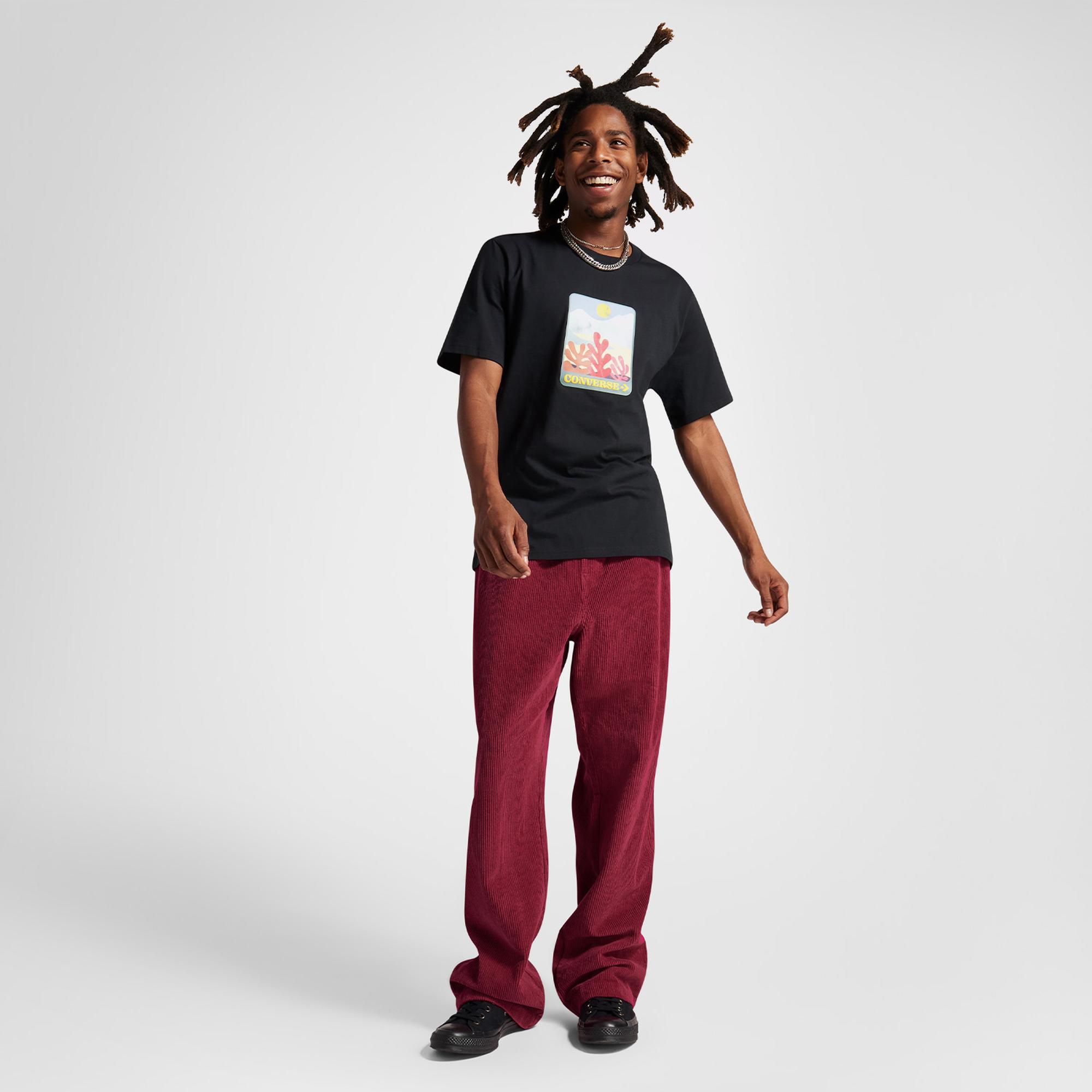 Converse Colorful Sunrise Erkek Siyah T-Shirt