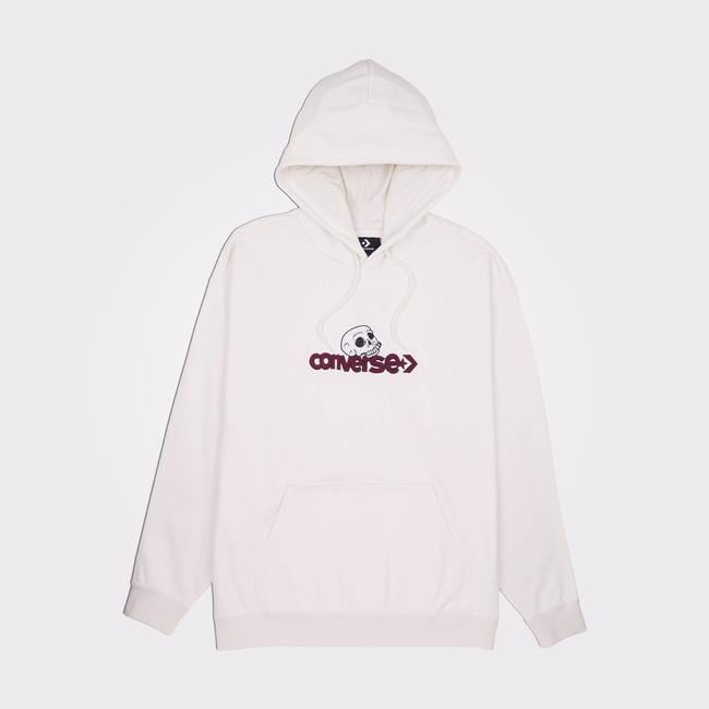  Converse Skull Erkek Krem Hoodie