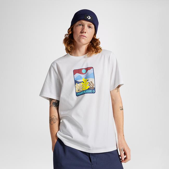  Converse Colorful Sunrise Erkek Beyaz T-Shirt