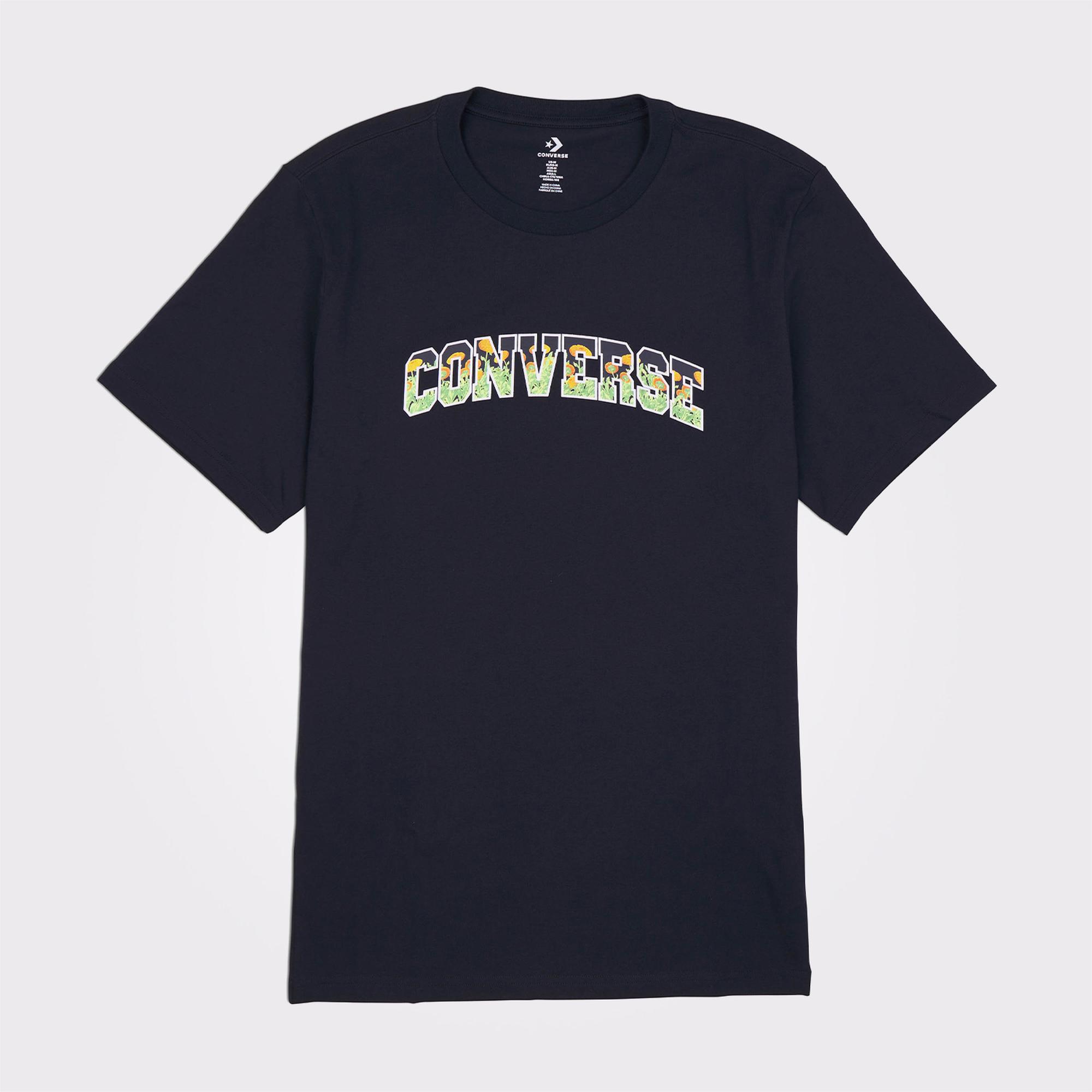 Converse Floral Erkek Siyah T-Shirt