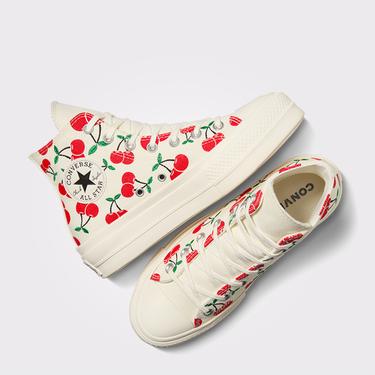  Converse Chuck Taylor All Star Lift Cherry Unisex Krem Platform Sneaker