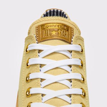  Converse Chuck Taylor All Star Lift Platform Herringbone Stripe Kadın Sarı Sneaker