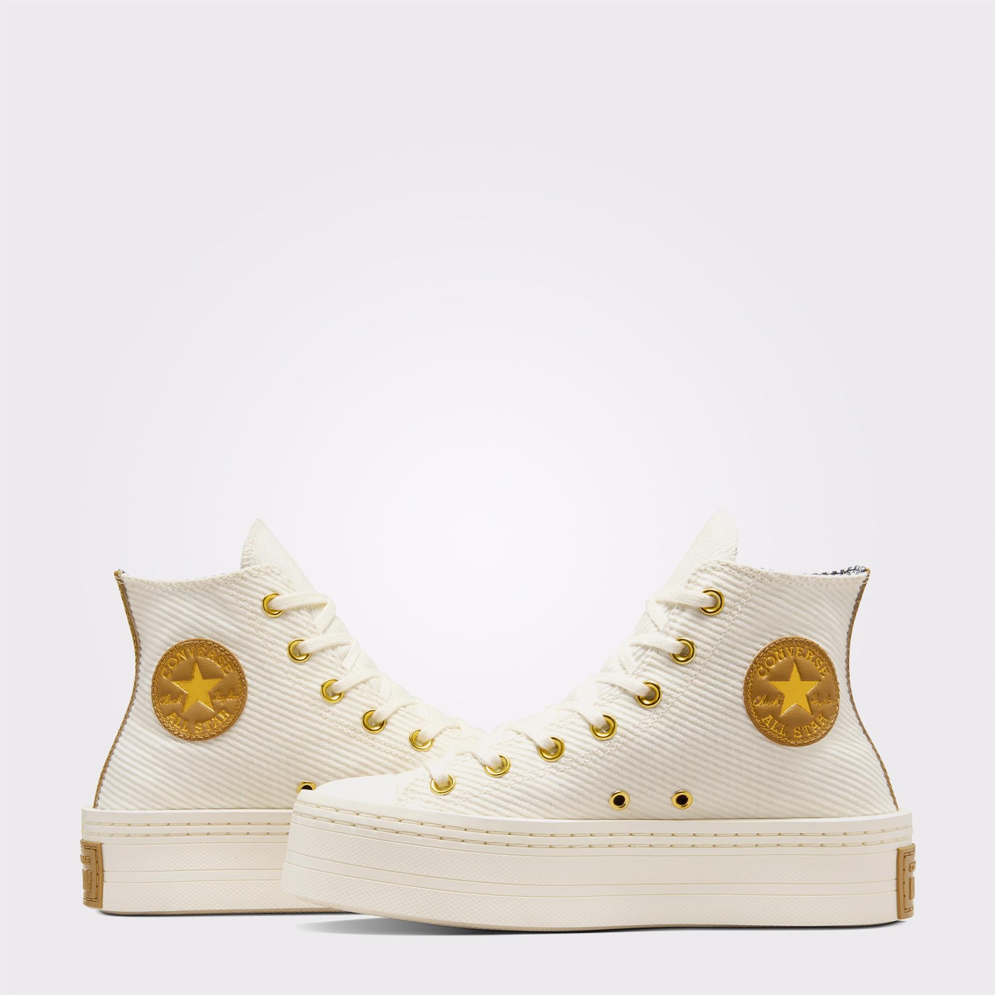 Converse Chuck Taylor All Star Modern Lift Corduroy Unisex Krem Platform Sneaker