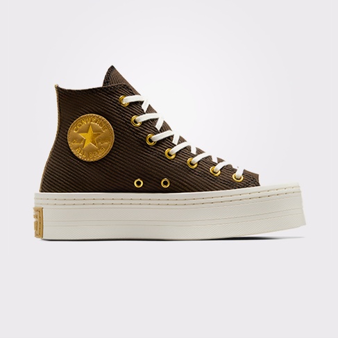  Converse Chuck Taylor All Star Modern Lift Corduroy Unisex Kahverengi Platform Sneaker