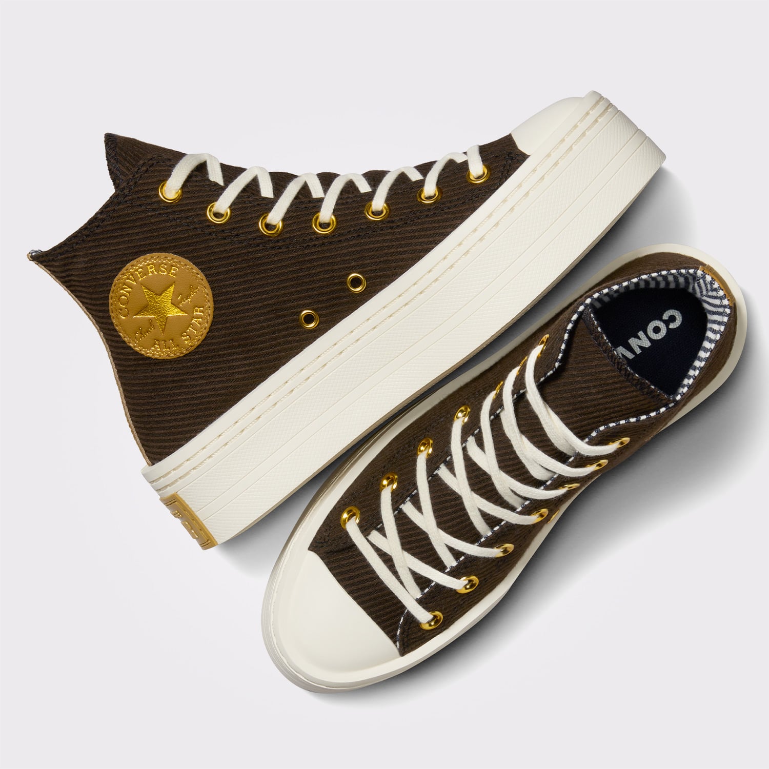 Converse Chuck Taylor All Star Modern Lift Corduroy Unisex Kahverengi Platform Sneaker - Görsel 3