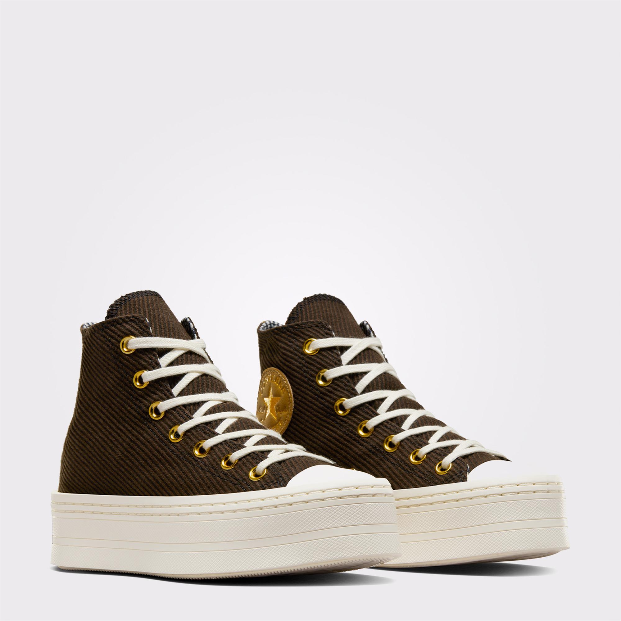 Converse Chuck Taylor All Star Modern Lift Corduroy Unisex Kahverengi Platform Sneaker