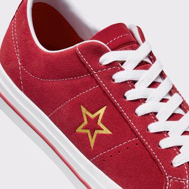  Converse Cons One Star Pro Unisex Kırmızı Süet Sneaker