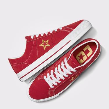  Converse Cons One Star Pro Unisex Kırmızı Süet Sneaker