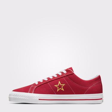  Converse Cons One Star Pro Unisex Kırmızı Süet Sneaker