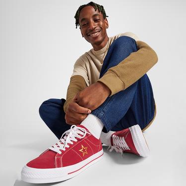  Converse Cons One Star Pro Unisex Kırmızı Süet Sneaker