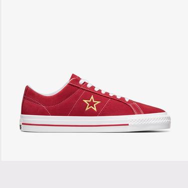  Converse Cons One Star Pro Unisex Kırmızı Süet Sneaker
