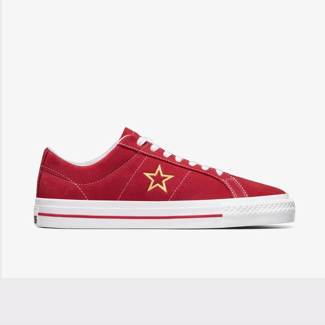  Converse Cons One Star Pro Unisex Kırmızı Süet Sneaker