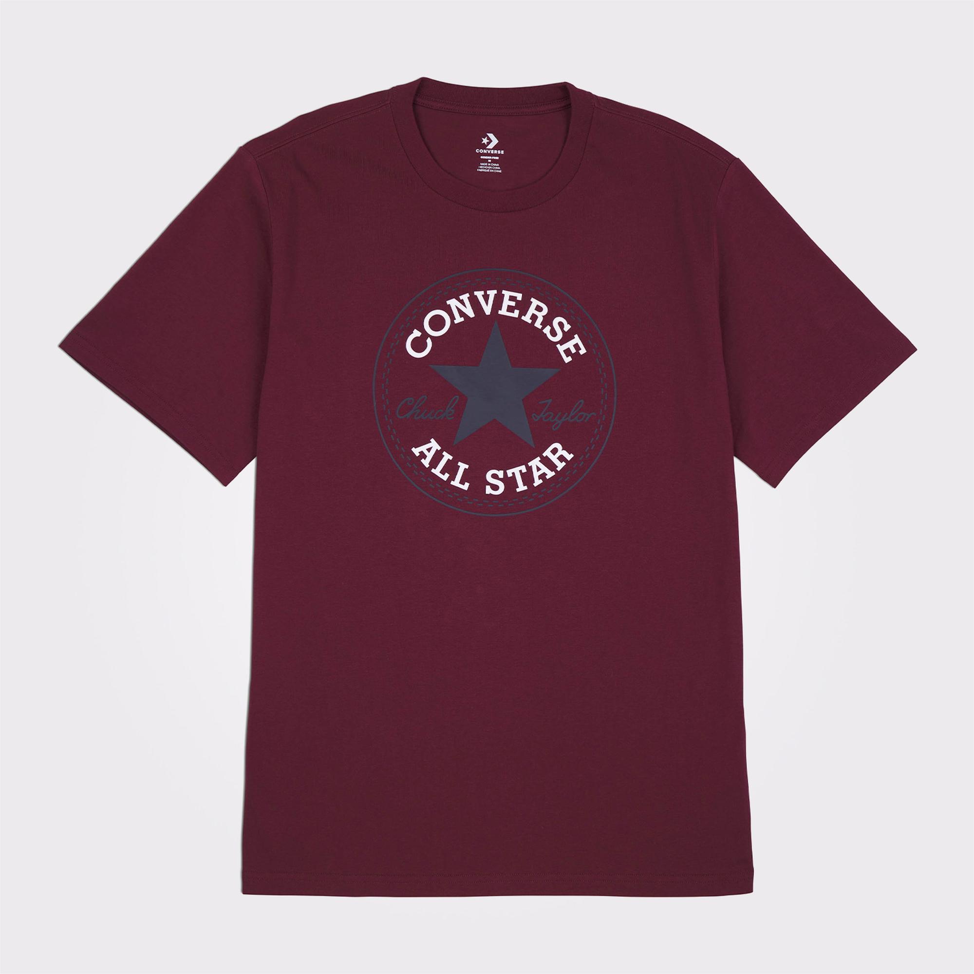 Converse Go-To All Star Patch Standard-Fit Unisex Bordo T-Shirt