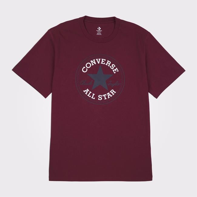  Converse Go-To All Star Patch Standard-Fit Unisex Bordo T-Shirt