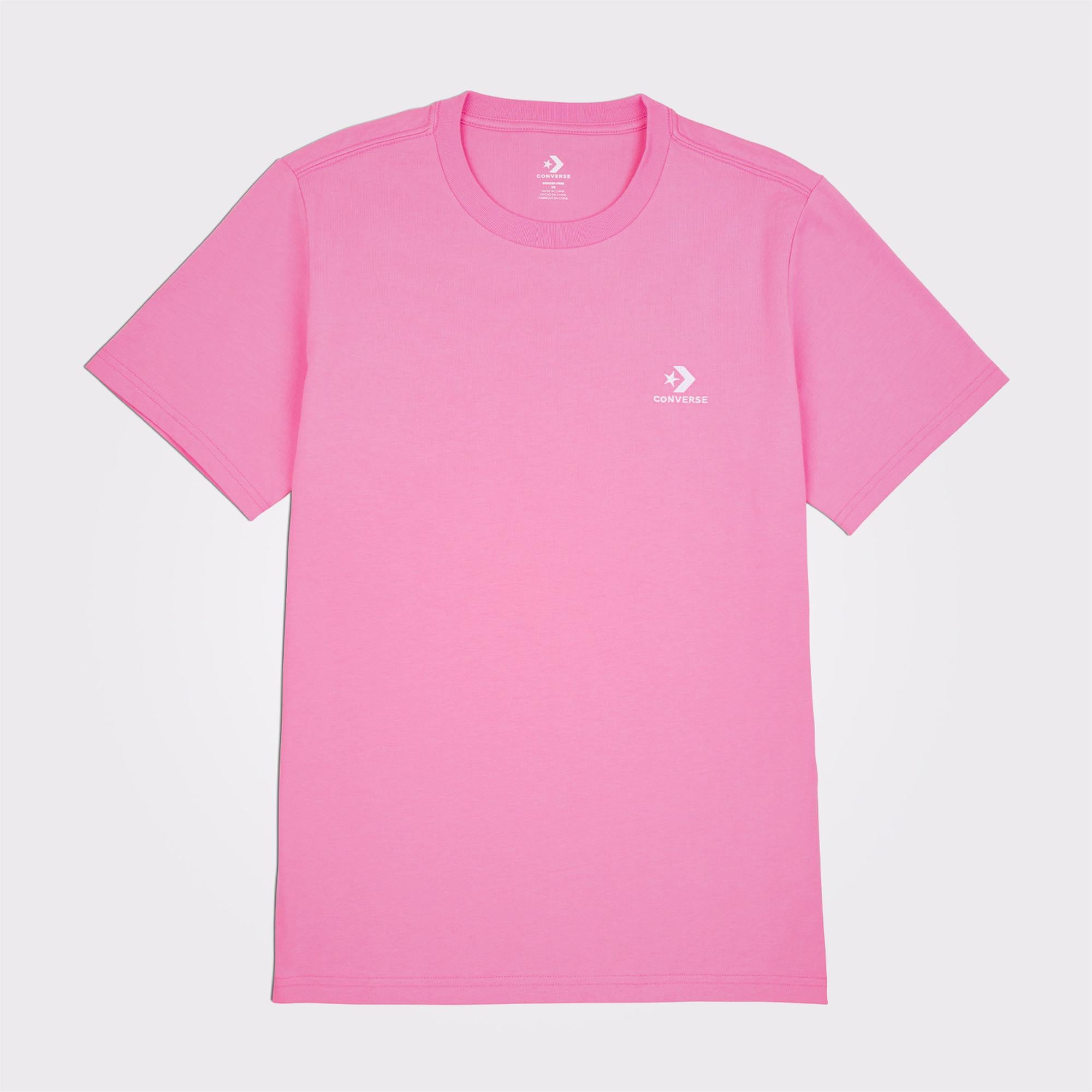 Converse Go-To Embroidered Star Chevron Standard-Fit Unisex Pembe T-Shirt