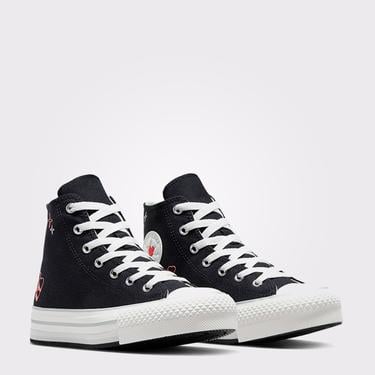  Converse Chuck Taylor All Star EVA Lift Platform Y2K Heart  Çocuk Siyah Sneaker