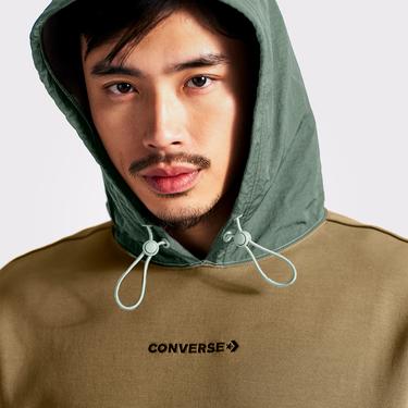  Converse Wordmark Erkek Haki Hoodie