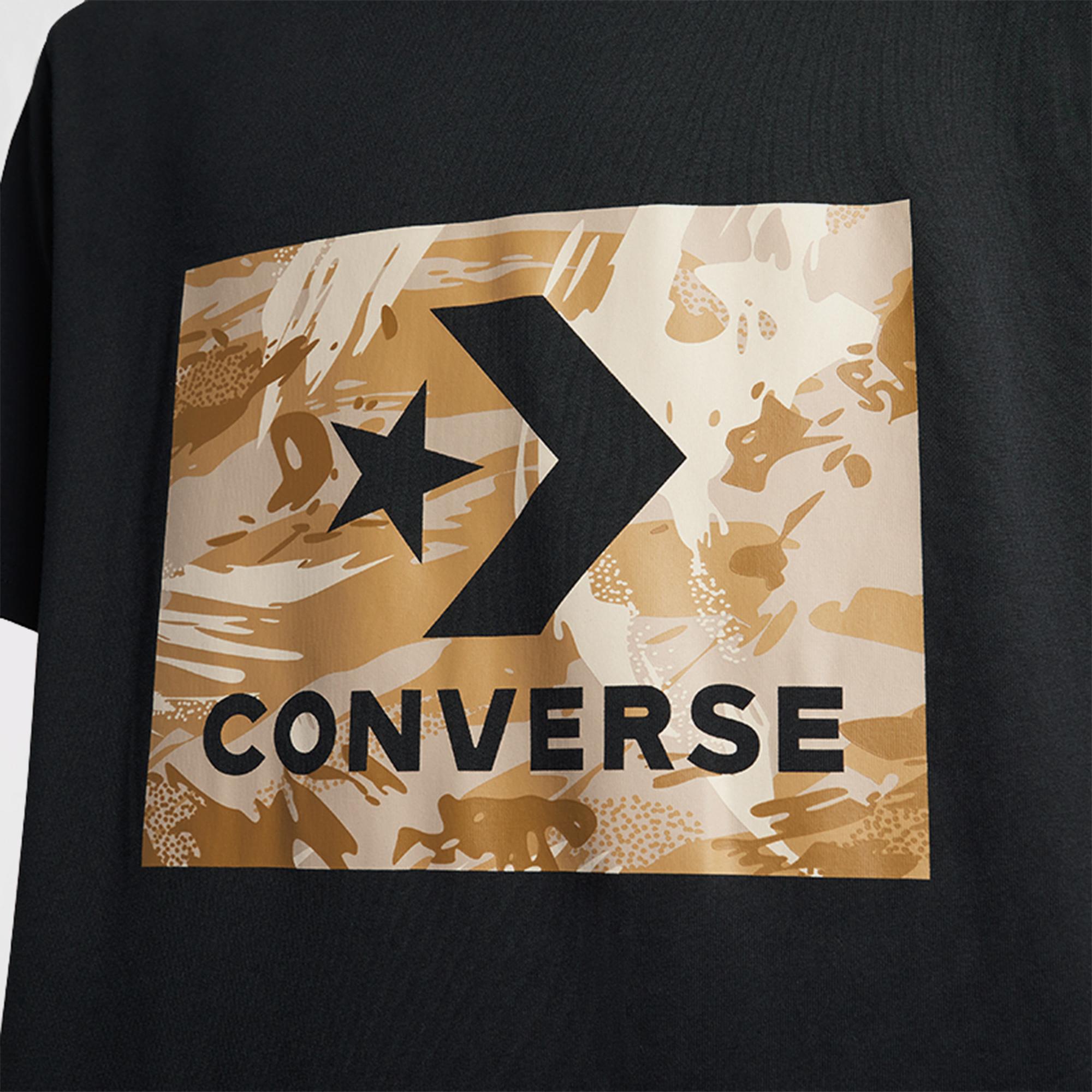 Converse Star Chevron Camo Desenli Erkek Siyah T-Shirt