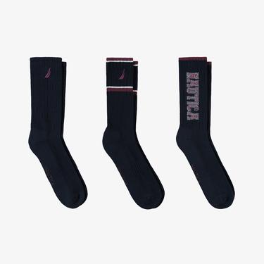  Nautica Erkek Lacivert Standart Fit 3'lü Çorap