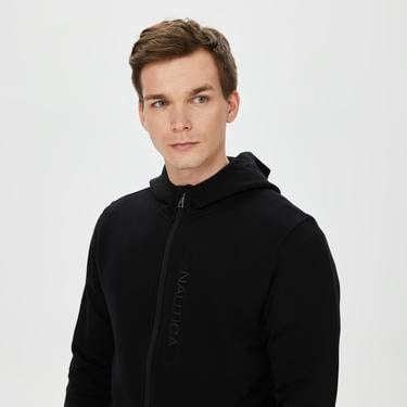  Nautica Erkek Siyah Standart Fit Sweatshirt